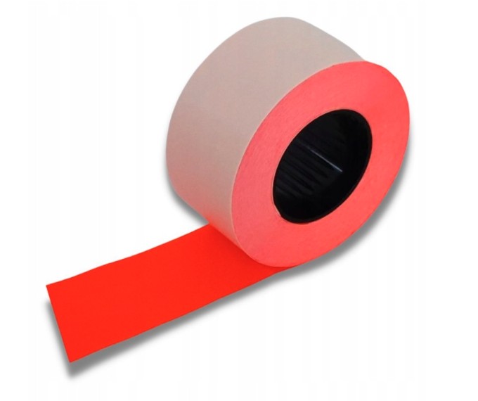 Taśma do metkownicy (5) dwurzędowa prosta  (26x16) fluor czerwona ( TOVEL) Kal-Pack